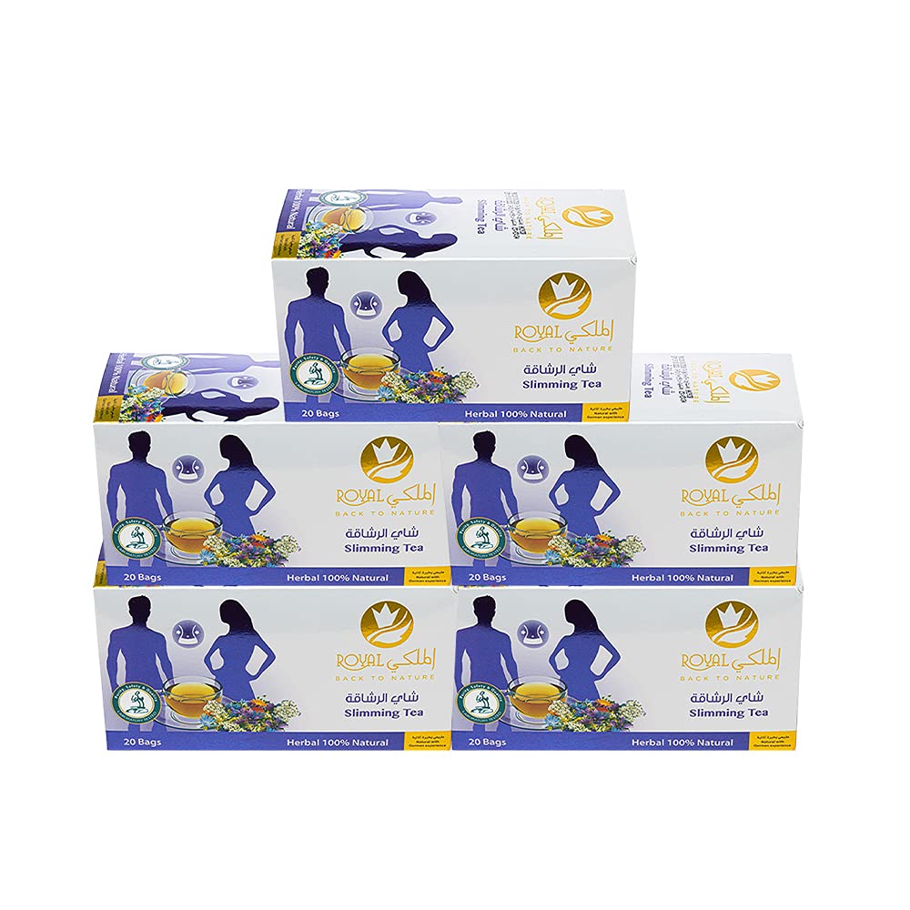 Al-Malaky Royal Al Malaky All Natural Fitness Tea | Herbal Tea for Weight Loss, Improved Blood Flow, and Energy | 100 Bags (5 Set)