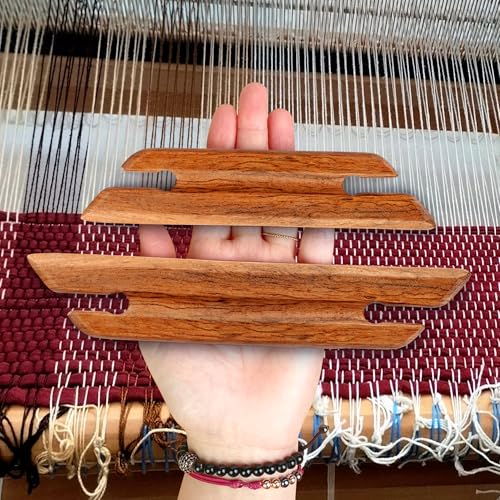 image for Savina Small Wooden Beveled Inkle Weaving Shuttle - Handcrafted Knitti