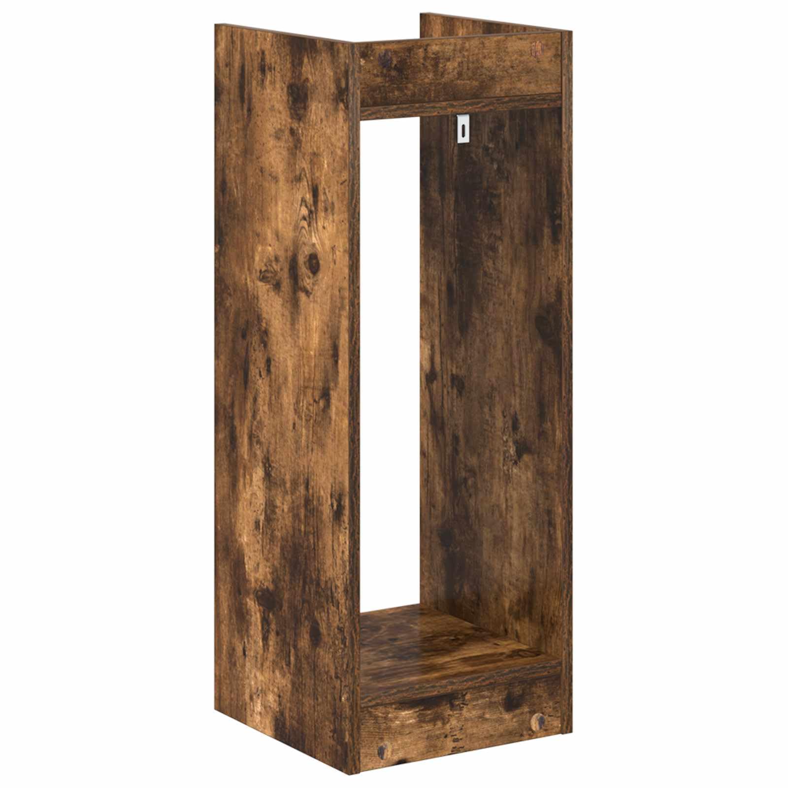 Vertikaler Pflanzenständer, 80 cm, mit Regal, Innenständer aus technischem Holz, rauchige Eiche, platzsparendes Design für Wohnzimmer