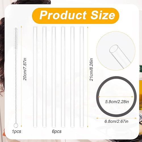 Miniatura 2 de 6 popotes de repuesto y 2 juntas compatibles con Owala FreeSip con cepillo de limpieza, popotes de plástico reutilizables, tapas de sellado,