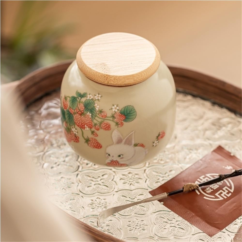 Latas De Té Inicio Tarros for almacenar té suelto Tarros for almacenar en la cocina Tarros de cerámica con tapas Tarros pequeños sellados Tarros for almacenar té Tarros vacíos Tarro Para Guardar Té(A-