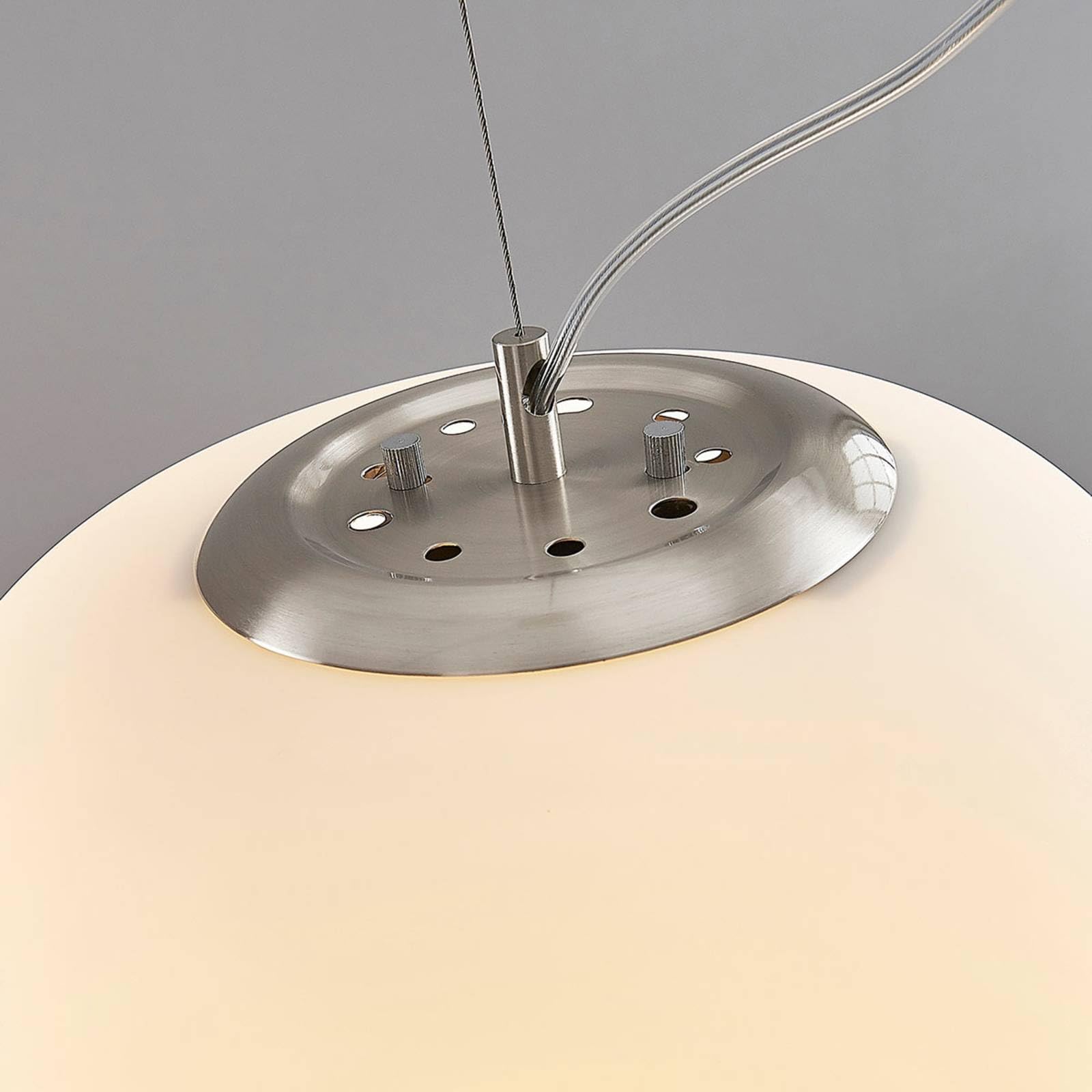 Lindby Lampada a sospensione soffitto, Lampadario soggiorno moderno cucina Sfera in Vetro pendente Bolla di Bianco Stile Nordico Elegante Ø38 cm E27