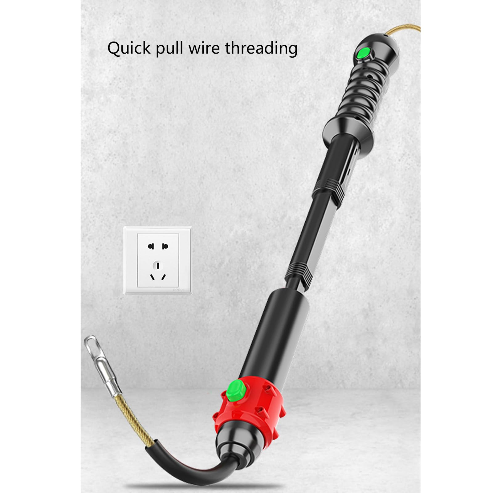 Tubo de alambre manual profesional para electricista con resorte sólido para pared, dispositivo de roscado, accesorios de ayuda para enhebrar