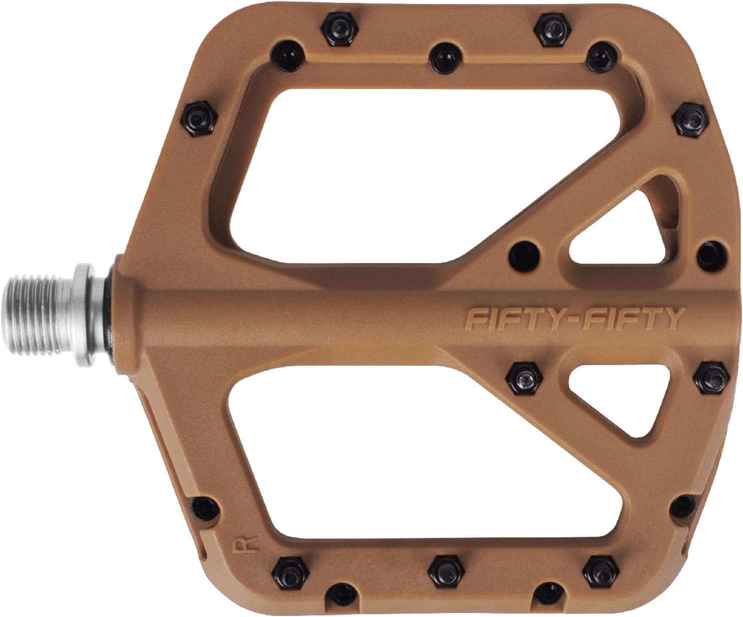 FIFTY-FIFTY Mountain Bike Pedals, Non-Slip MTB Nylon Composite, 9/16" Bicycle Pedals, Lightweight and Wide Flat Platform