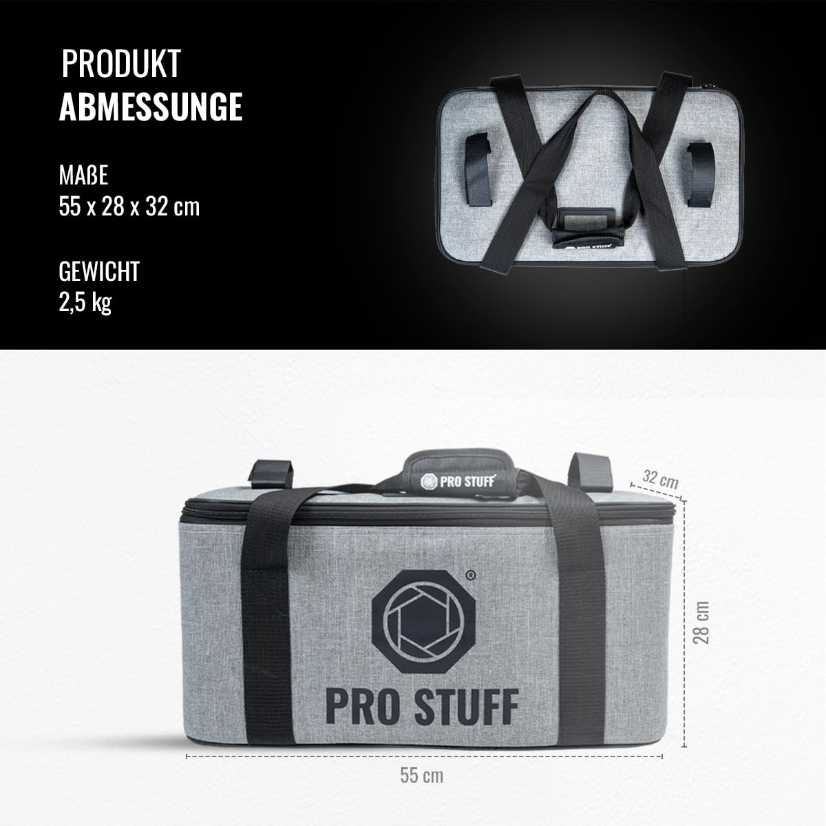 Bolsa de luz de estudio PRO STUFF SLB-01: ¡Protección y movilidad de primera clase para fotógrafos! Protección fiable, movilidad excepcional y máxima funcionalidad de las lámparas de estudio., Gris