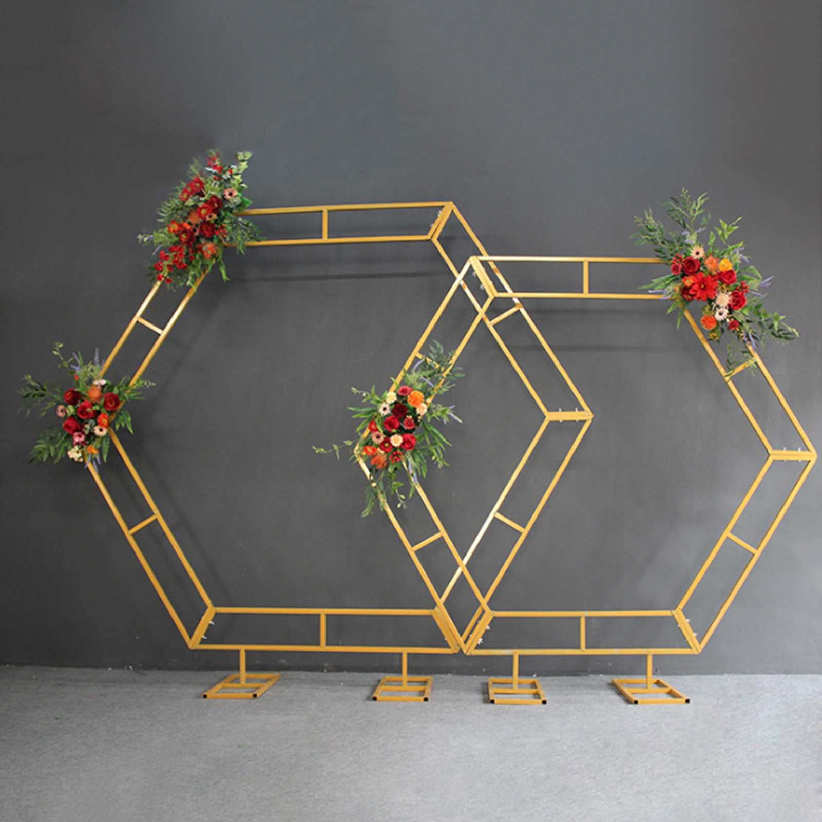Buy 6.9ft/8.2ft Wedding Arch Backdrop Stand Party Metal Hexagonal