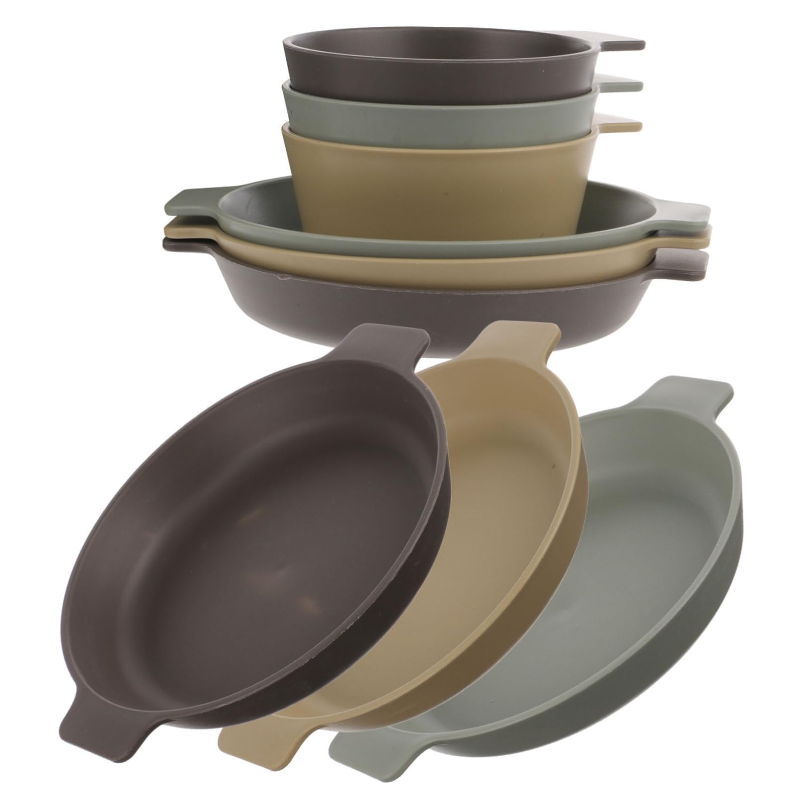 Mipcase Elegant Plastic Plate Bowl Set Unbreakable Dinnerware Set of 4 Outdoor Picnic