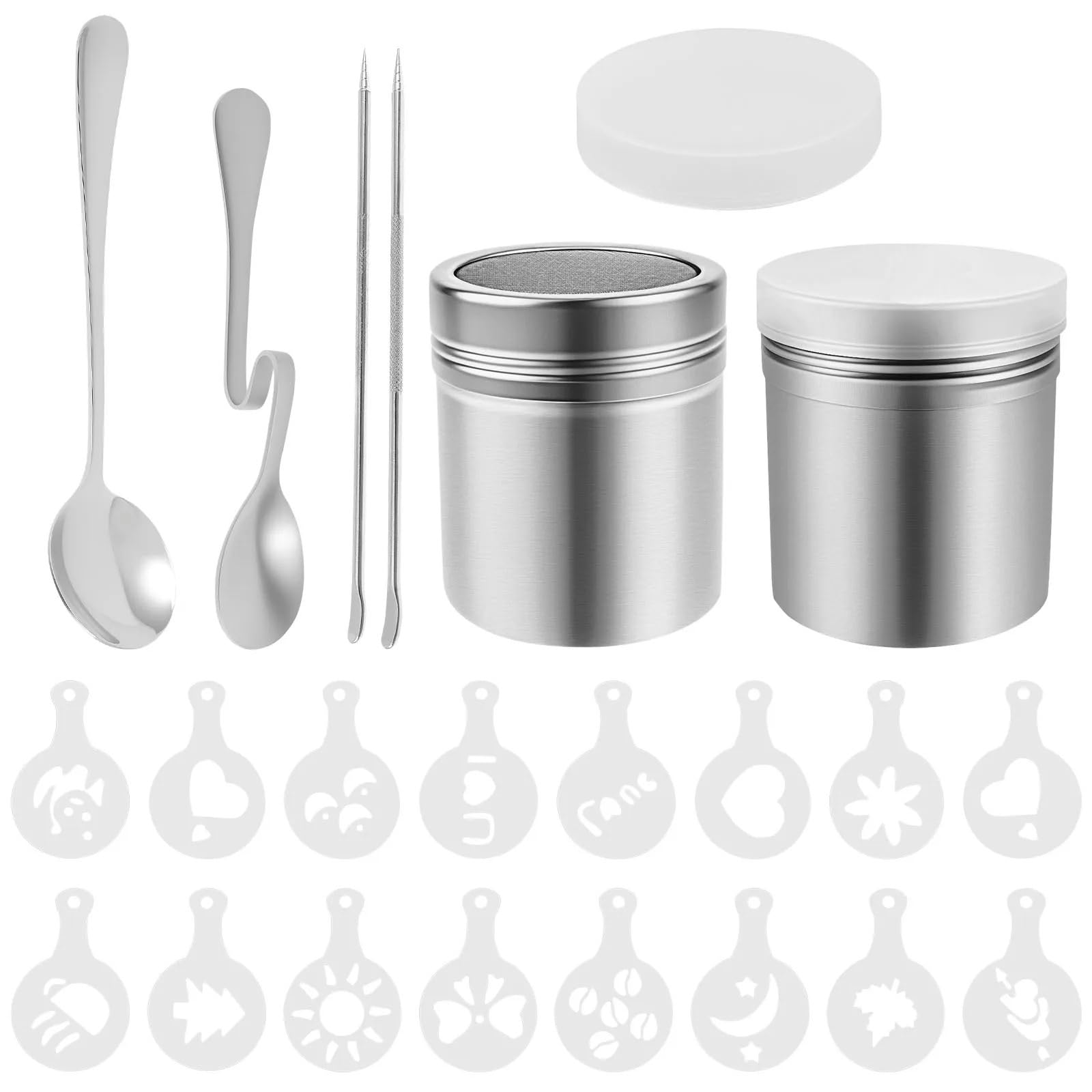 Stencil di caffè Stampo for Cappuccino, Modello di Stampa for caffè, Stencil for Torta, Schiuma Spray, Zucchero a Velo, Cioccolato, Stampa for caffè.(22pcs)