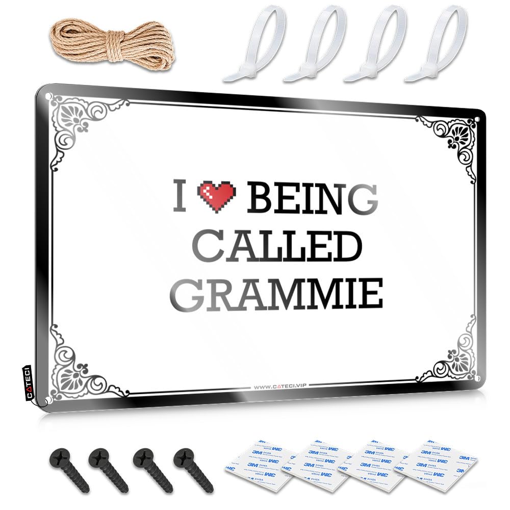 IBWNBBUSN Funny Wall Decor Signs I Love Being Called Grammie Tin Sign Gaming Metal Tin Decor Funny Desk Signs(20X30CM)