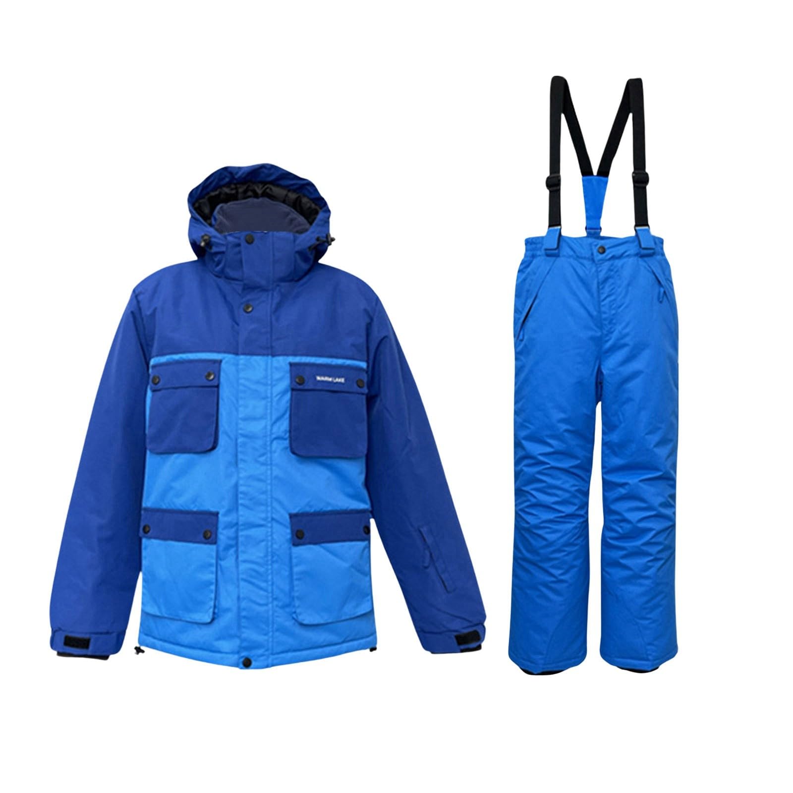 Generisch Set di pantaloni invernali da sci per bambini, con bavaglini, antivento e caldi