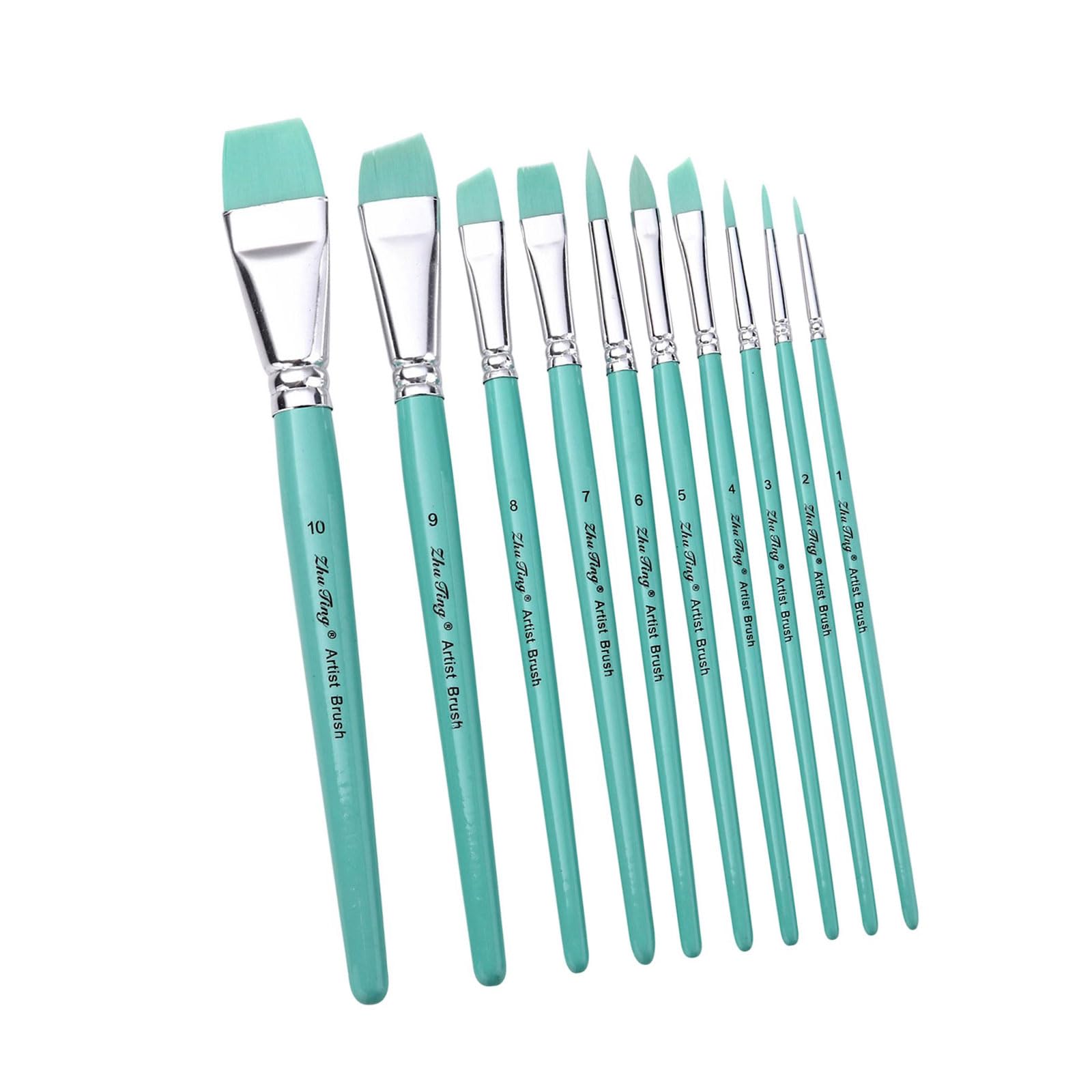 10Pcs Watercolor Paint Brush Nylon Paintbrush for Artist Beginner Acrylics Oil Watercolor Gouache Painting Face Body Art Artist Paint Brushes for Acrylic Painting