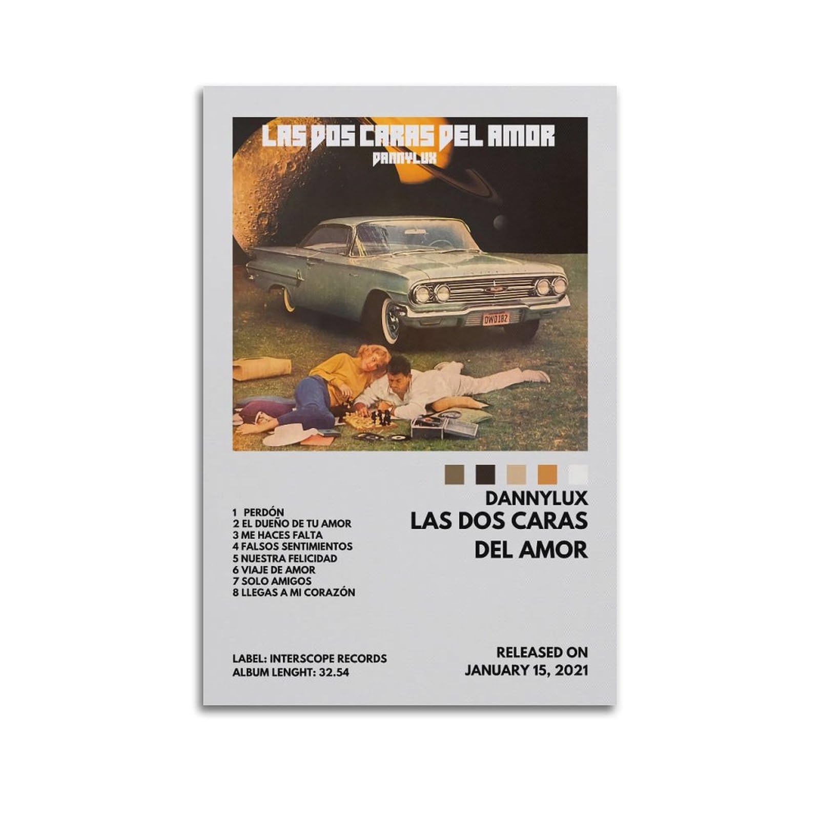 CNHNOOOL DannyLux Album Las Dos Caras Del Amor Posters Canvas Posters Room Aesthetic Bedroom Decorative Decor Wall Art Office Home Decor 12x18inch(30x45cm) Unframe-style