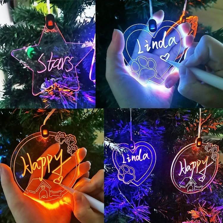 Customized Lightning Acrylic Light Christmas Home Decor Ornaments 2023 2023 Family Ornament Personalized Christmas Tree Color Changing LED Christmas (Bell Shape)