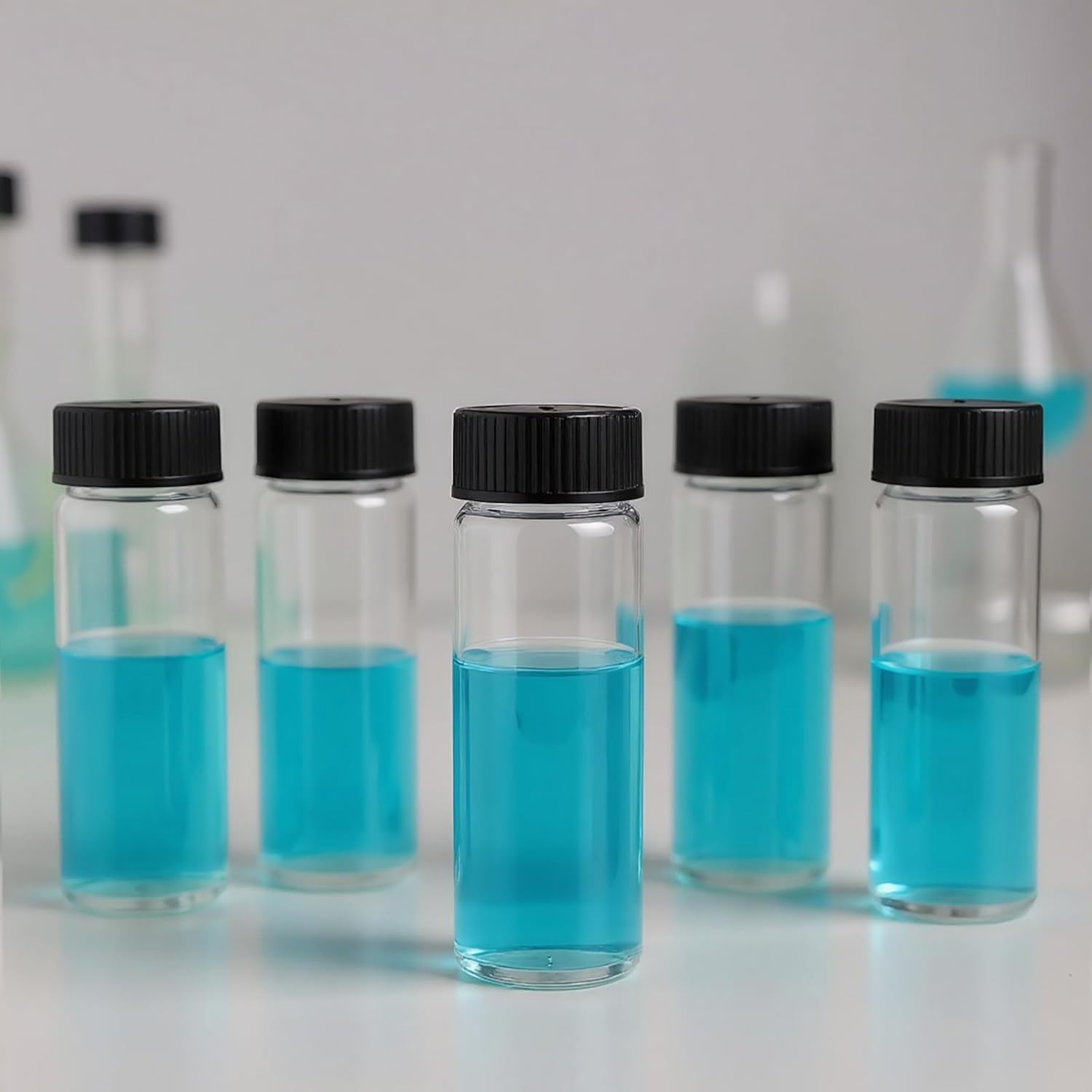 Nicunom 30 Pack 30ml Glass Vials with Screw Caps and Stoppers, 1oz Clear Glass Bottles Small Empty Vials Liquid Sample Vial, Leak-Proof