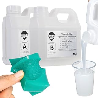 BBDINO Silicone Mold Making Kit, Super Elastic Liquid Silicone for Mold Making, Translucent Silicone Rubber Mold Making Kit, 1A:1B Ideal for Casting Resin Molds Silicone Molds 4.4 lbs (Translucent)