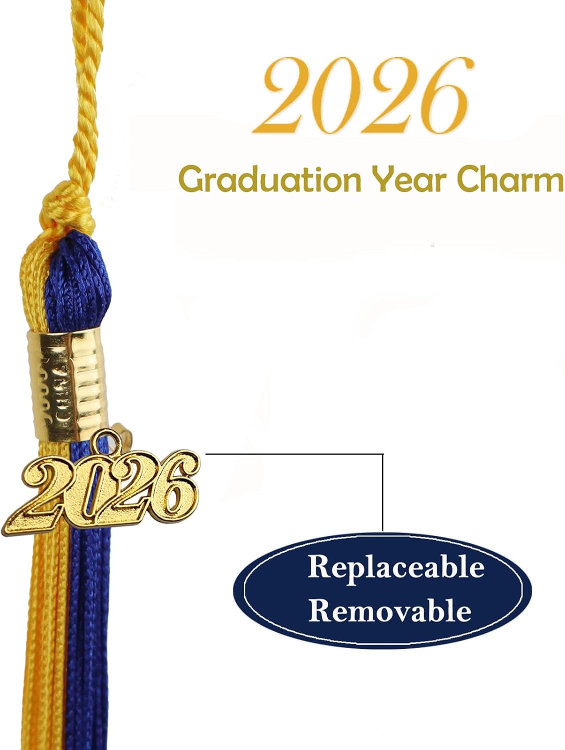 2025 Graduation Cap Tassel with Gold Year Charm, 9 Inch Long, Graduation Party Decorations Gifts (Red-Black) - Image 3