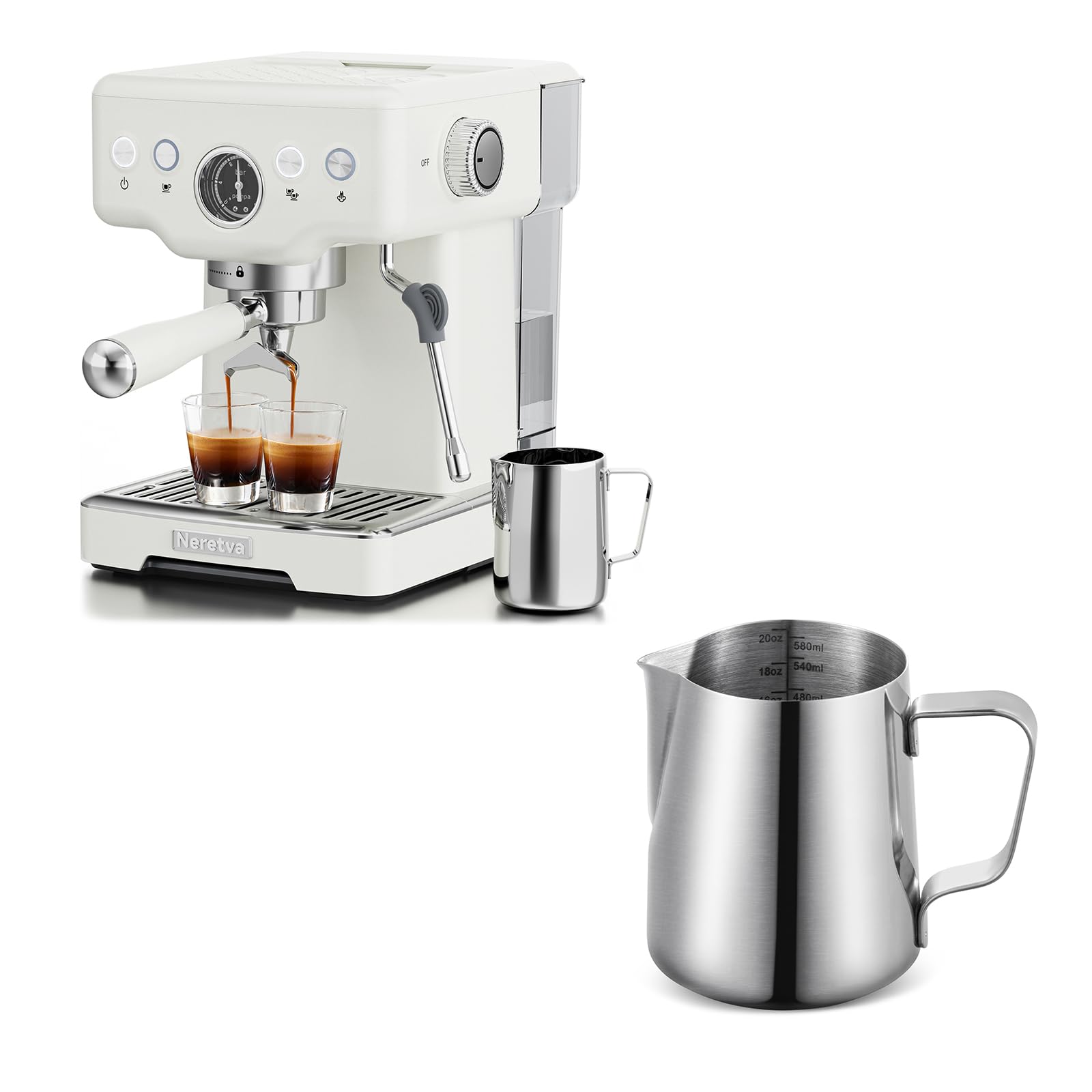 Amazon.com: Neretva Espresso Machine, 1450W Stainless Steel Coffee