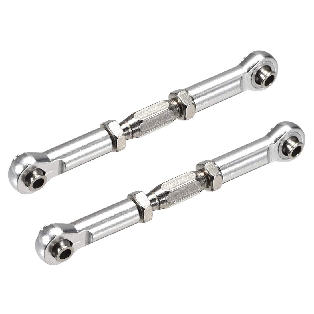Tendeurs de biellette de direction 64mm argenté pour modélisme RC x2