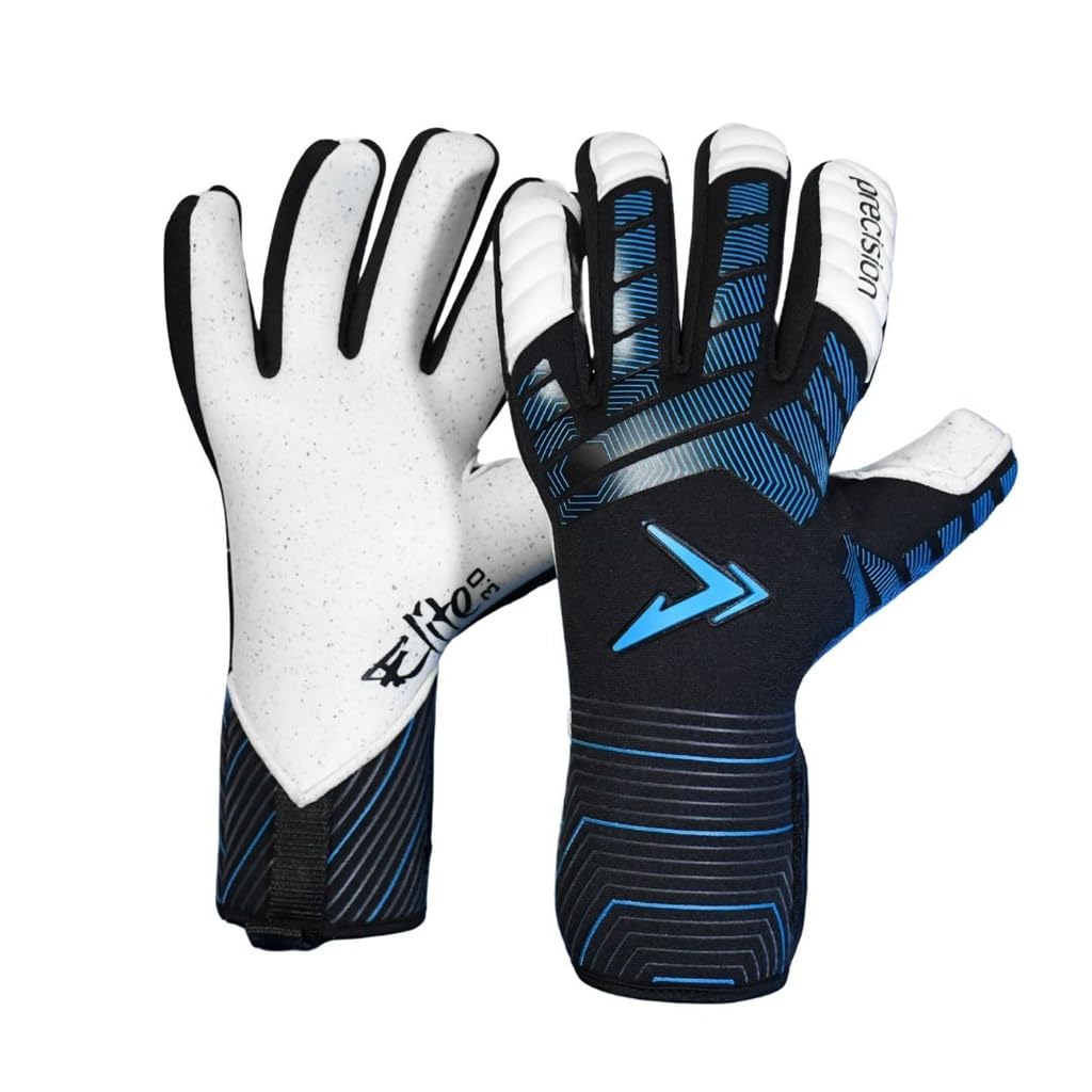 Precision Elite 3.0 Quartz Goalkeeper Gloves, 4 mm Quartz plus Latex Grip, All Weather, Super Lite Negative Cut, Strapless or Strapped Fit, 9
