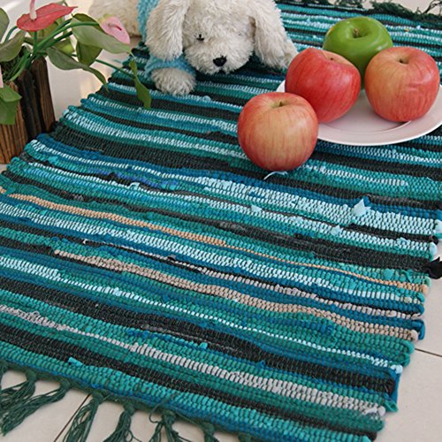 Tapete rag reversible de algodón lavable a máquina miniatura 4