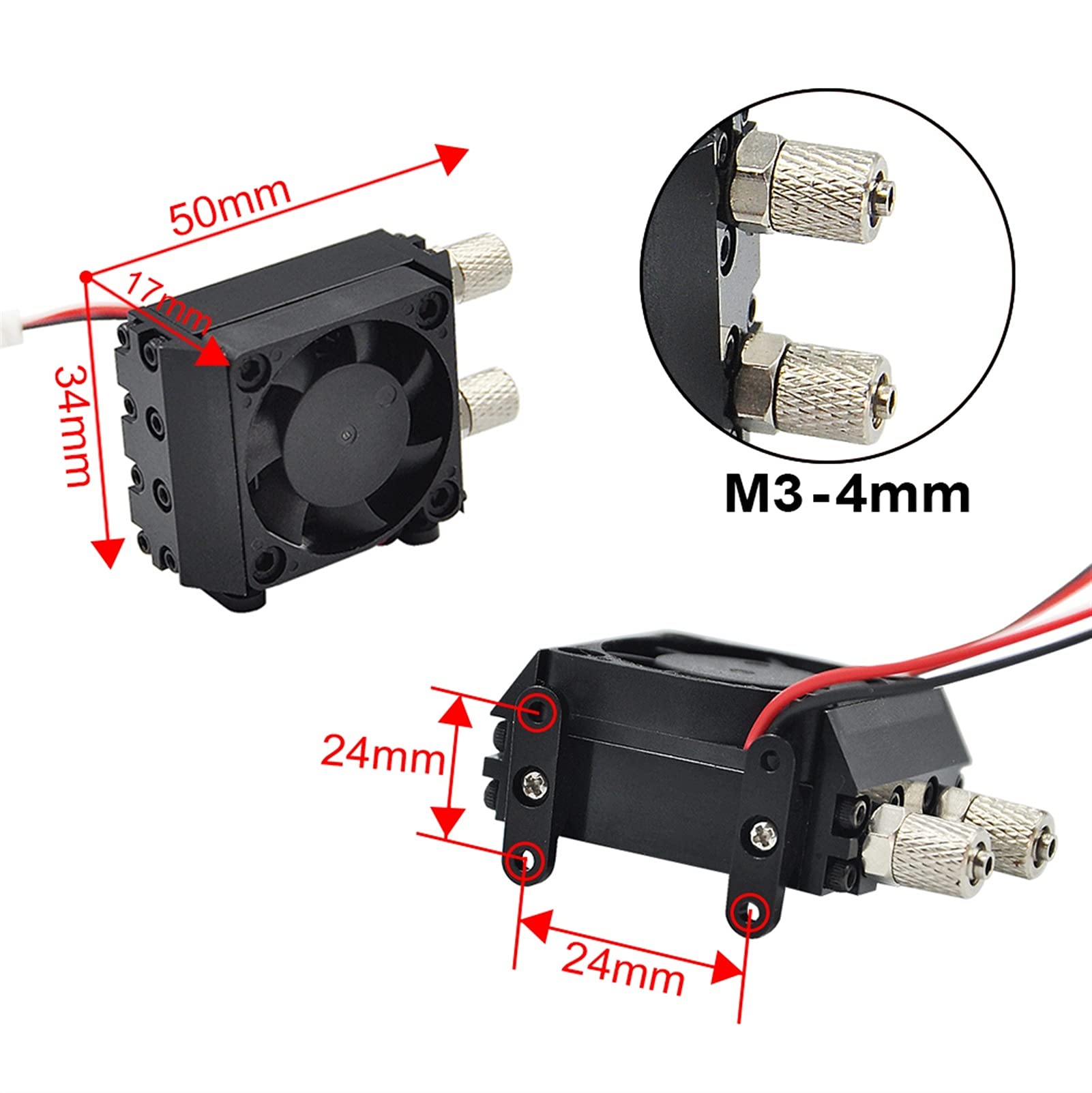 Mini metalowy grzejnik oleju hydraulicznego z wentylatorem do 1/14 1/12 RC koparka wywrotka części samochodowe