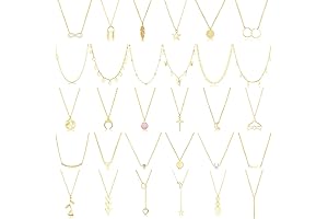 30 Pcs Layered Dainty Gold Necklaces Set