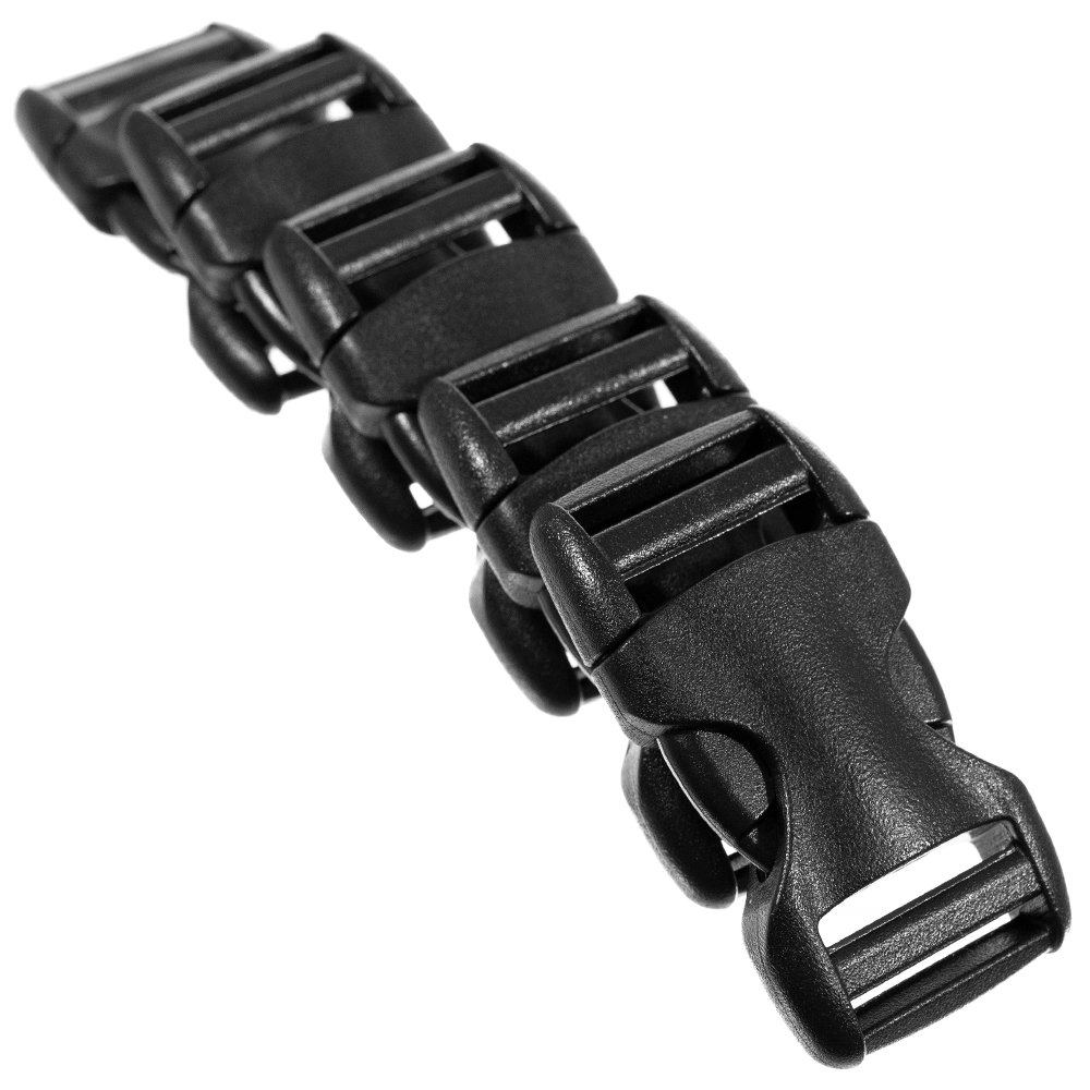 Craft County Fibbia nera regolabile a doppia barra da 1 cm – per zaini, bracciali, gioielli, cinturini e stoccaggio (confezione da 50)