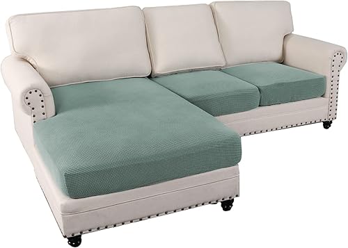 Vista 196 de OKYUK Fundas de sofá seccional en forma de L, 3 piezas, fundas de cojín para sofá seccional de terciopelo en forma de L, fundas elásticas para sofá
