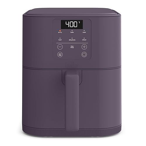 bella 6 Qt Slim Air Fryer, Fits-anywhere™ Kitchenware, EverGood™ Ceramic Nonstick Coating, Adjustable Temperature, 6 Preset Cooking Options, 60 Min Auto Shutoff w Audible Tone, 5lb Capacity, Plum - 6 QT - Plum
