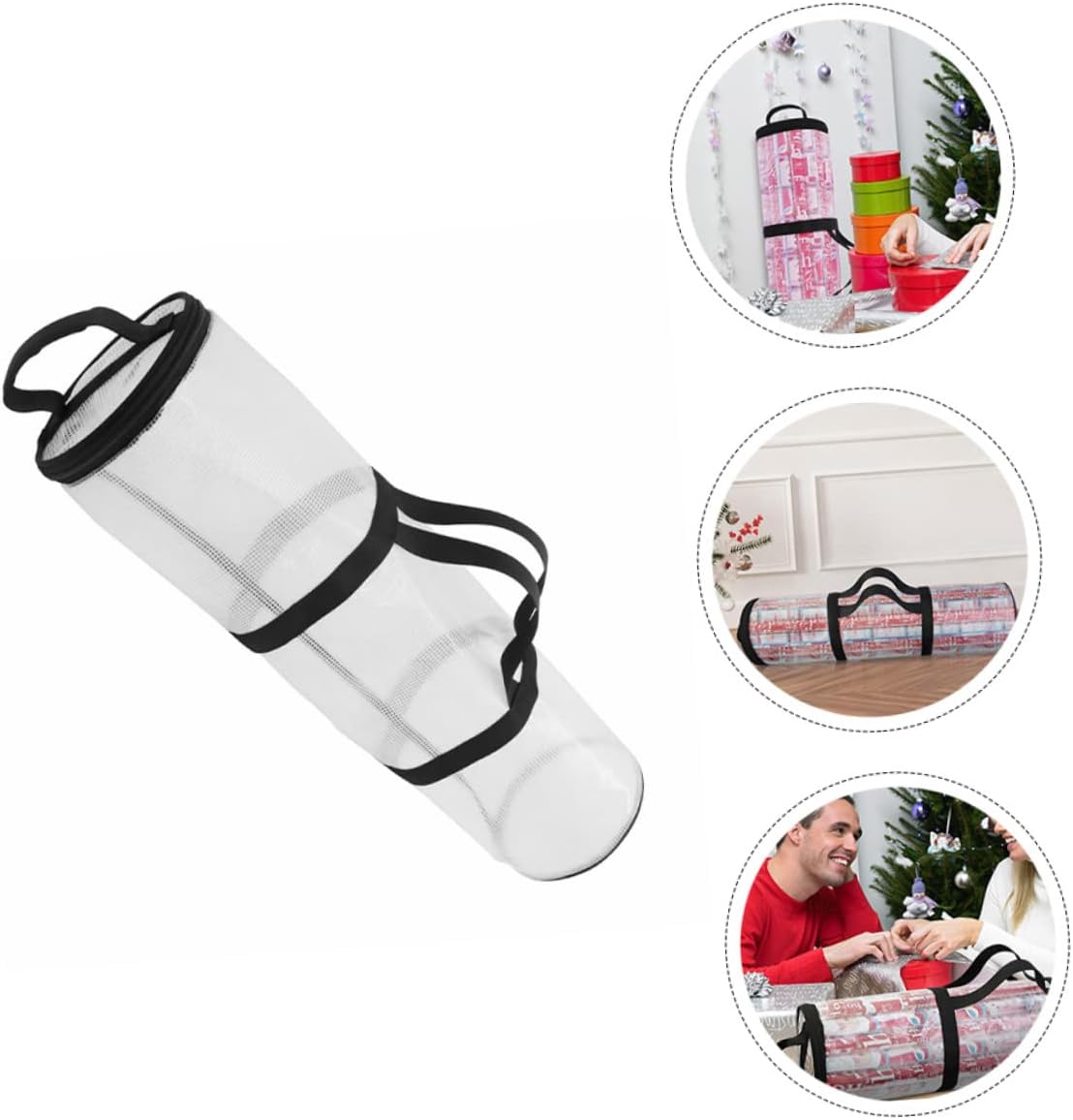 1pc Cylindrical Storage Bag Handheld Treat Pouch for Christmas Packing Storage Holder for Sundries Easy Access Convenient Organization