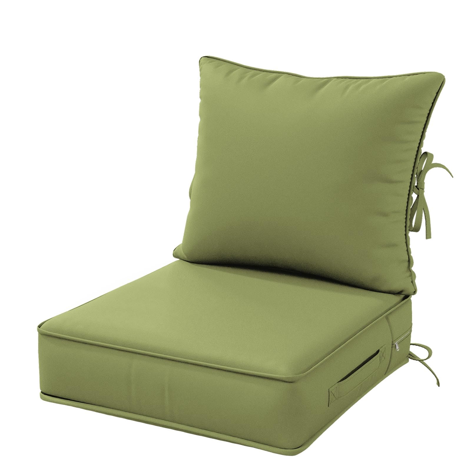 Snubbull Outdoor Patio Chair Cushions Set 19 L X 19 W X 4 H Inch Waterproof & Fade Resistant Deep Seat and Back Cushions with Removable Covers Outdoor