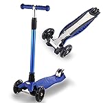 3 Wheel Scooter for Kids Ages 6-12,Kids Scooter with Light Up Wheels, Sturdy Deck Design, and 4 Height Adjustable Suitable for Kid Ages 3-12