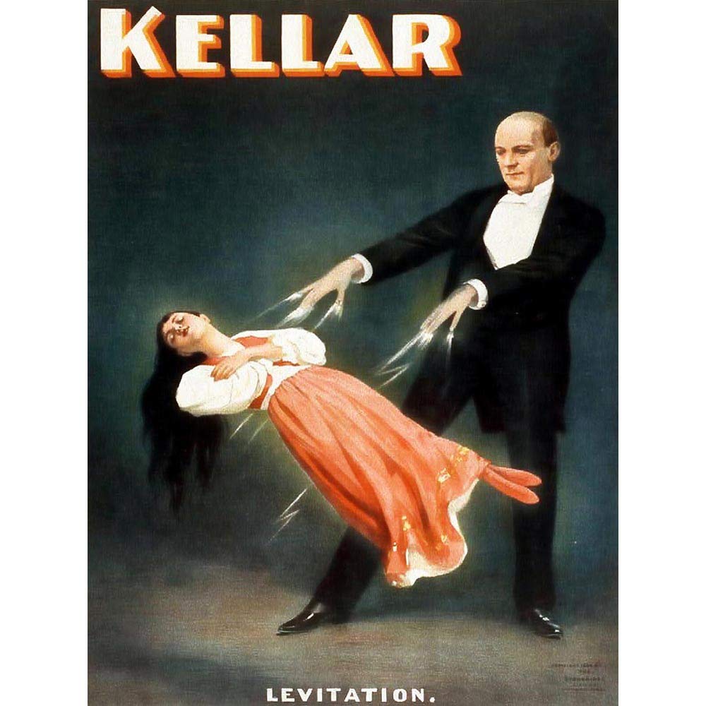 Wee Blue Coo Kellar The Magician Levitation Vintage Advertising Art Print Poster Wall Decor 12X16 Inch