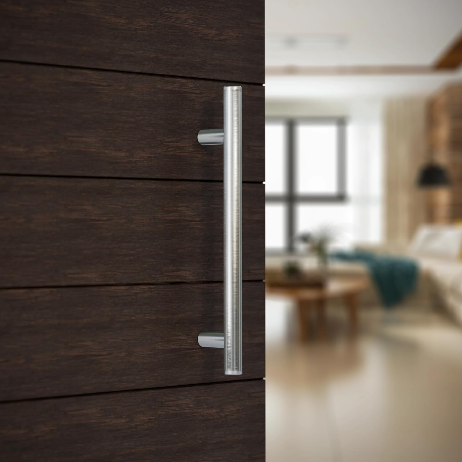 Maniglione in Acciaio Inox Satinato diametro 32 mm – Diritto, Lunghezza 500 mm, Interasse 350 mm – Per Porte Interne, Esterne, Blindate, Vetro, Negozi