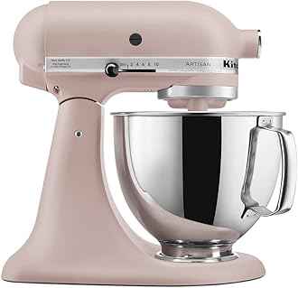 Artisan Series 5 Quart Tilt Head Stand Mixer with Pouring Shield KSM150PS, Feather Pink