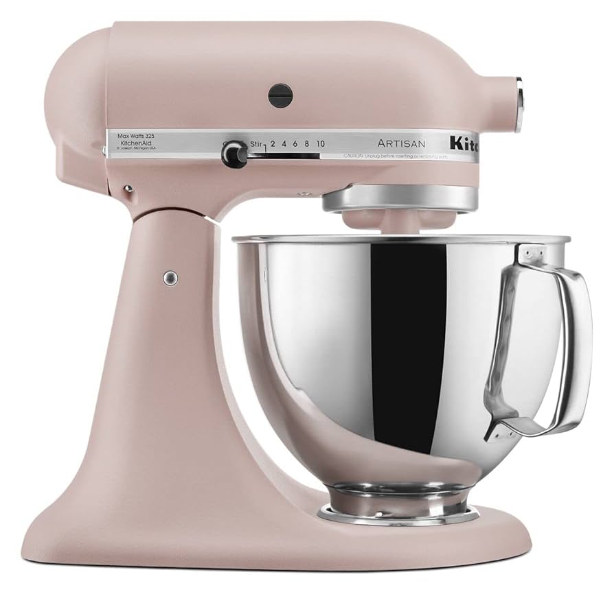 KitchenAid Artisan Series 5 Quart Tilt Head Stand Mixer with Pouring Shield KSM150PS, Feather Pink