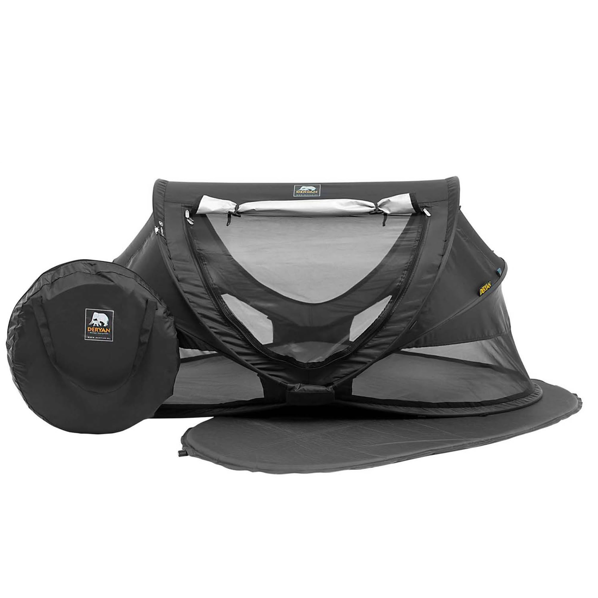 Deryan Travel Cot Peuter Luxe, łóżko podróżne, dla dzieci, lekkie, kompaktowe, składane, namiot dziecięcy, 2,4 kg