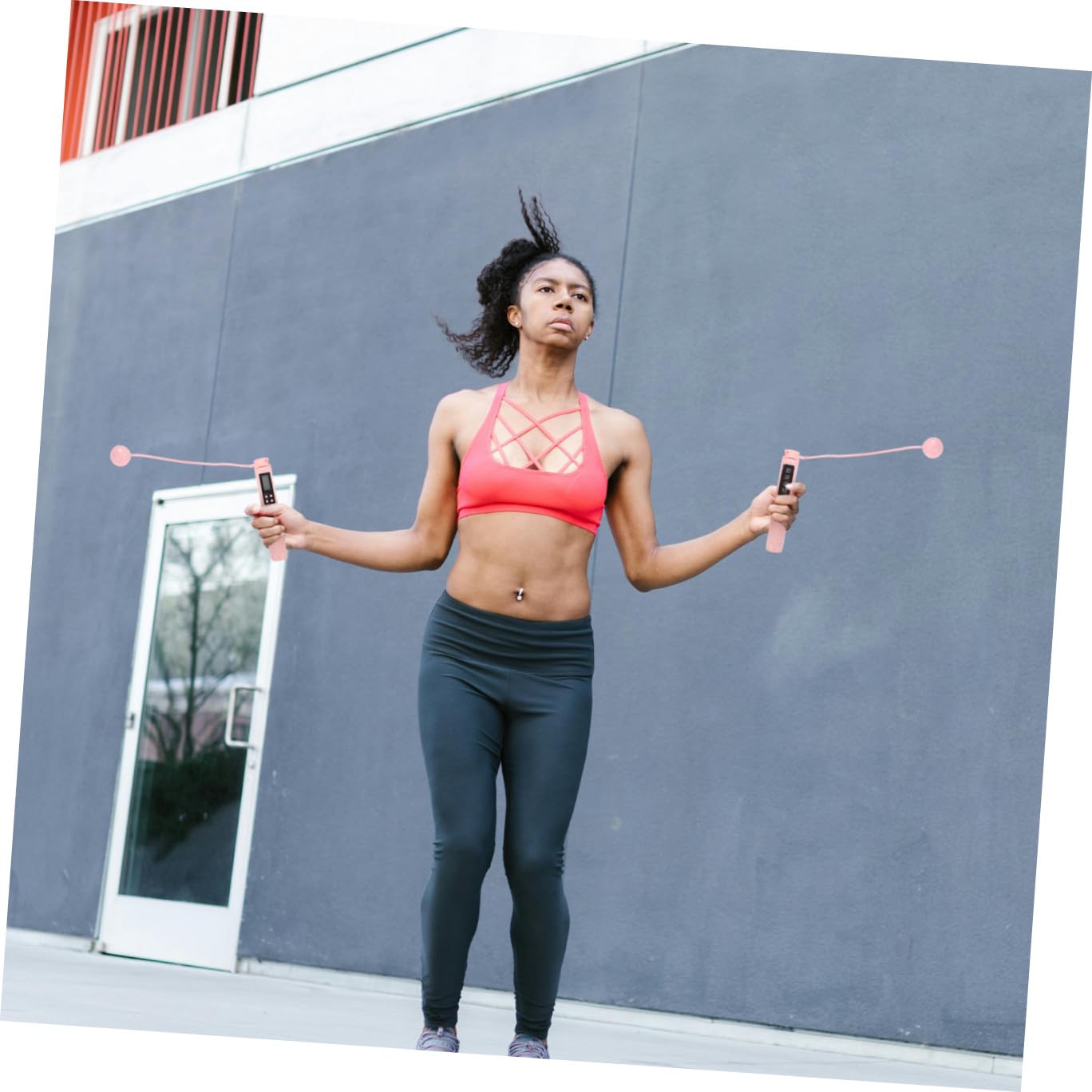 Toyvian Saltar la Cuerda para Contar inteligentemente Cable cordón Grueso Salto a la comba Cuerda de Salto de Fitness para Mujeres. Cuerda de Saltar con Peso para Mujeres AbS Rosa