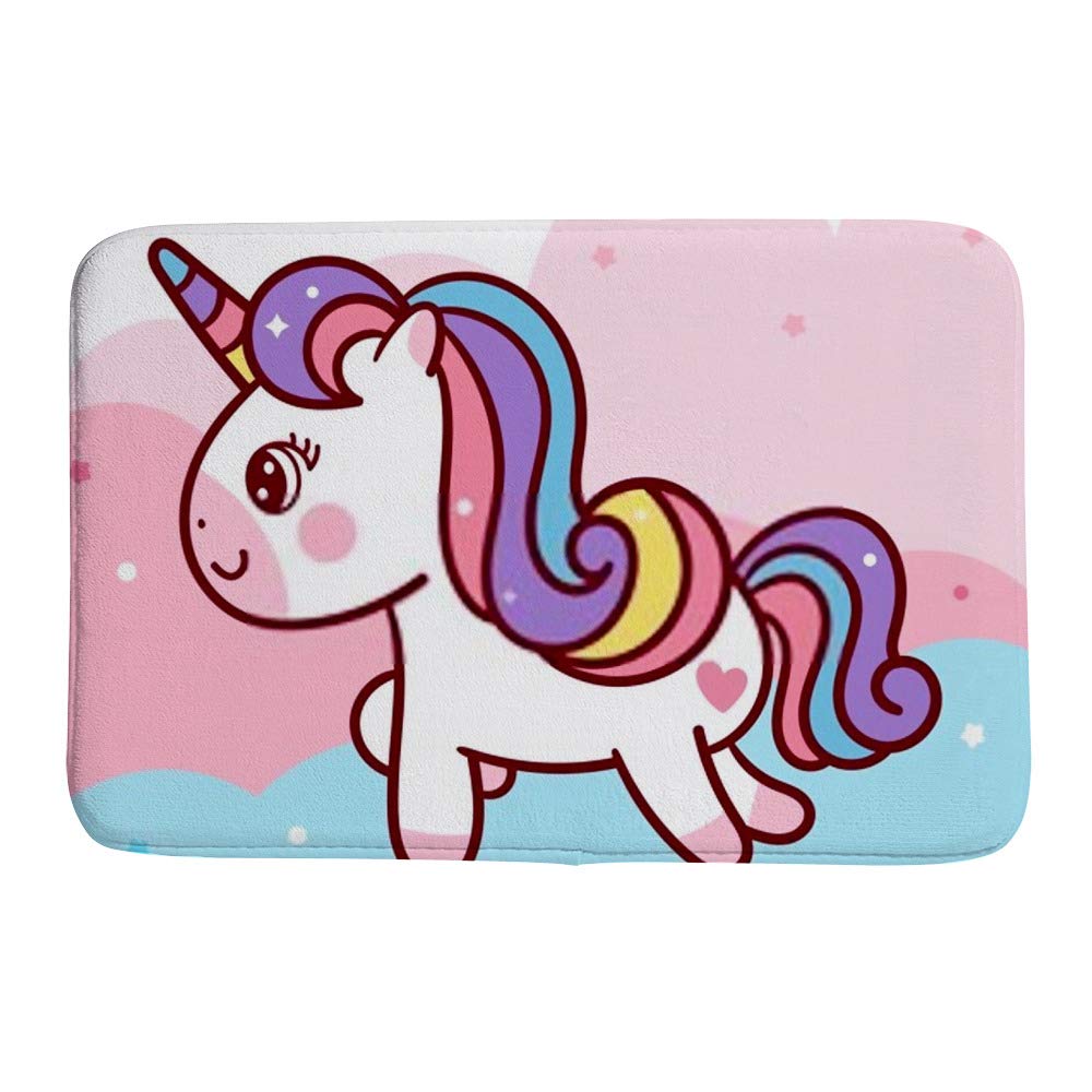 Tapis de salle de bain licorne antidérapant et moelleux pour salon