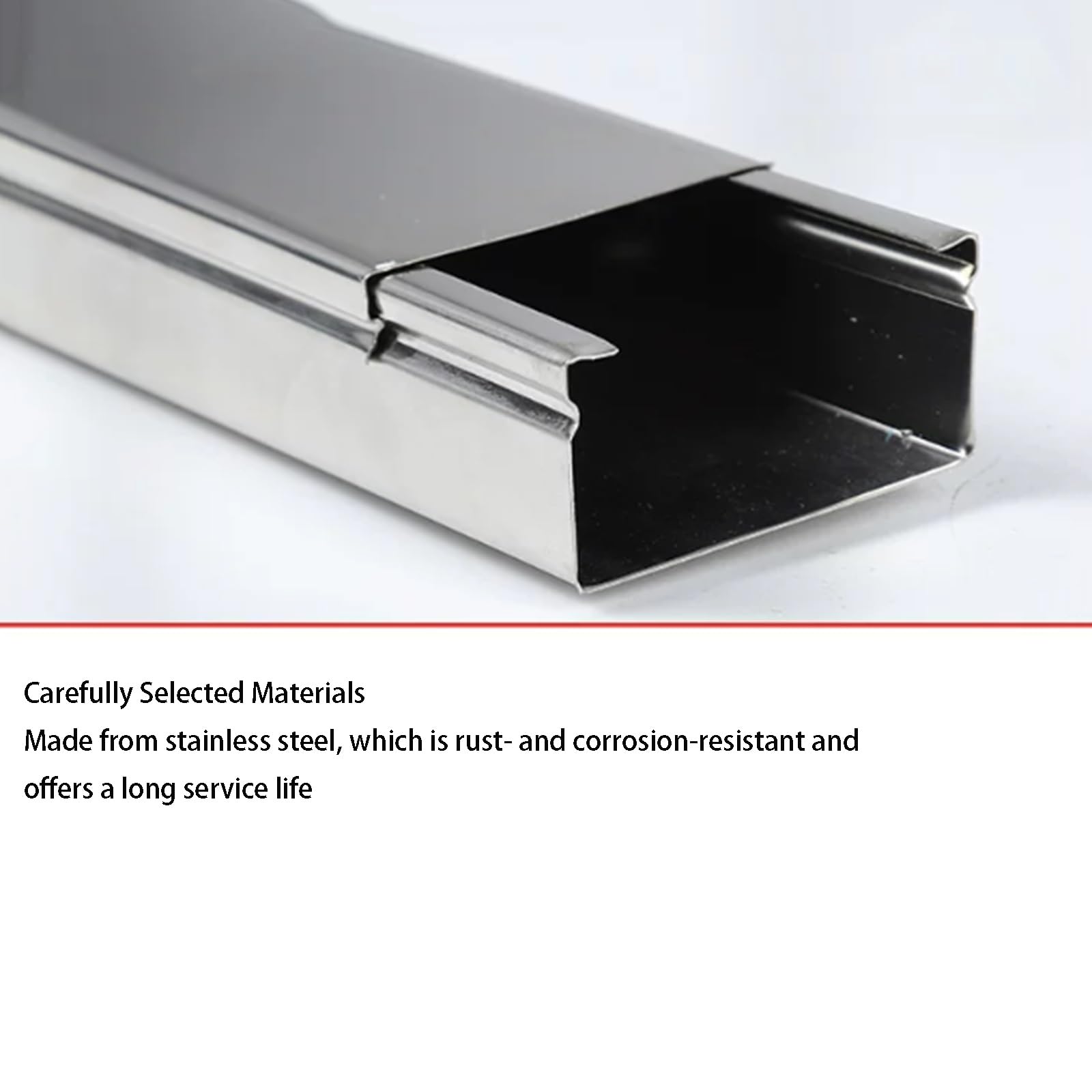 Quadratischer Kabelkanal aus Edelstahl, Kabelabdeckung für Metallböden