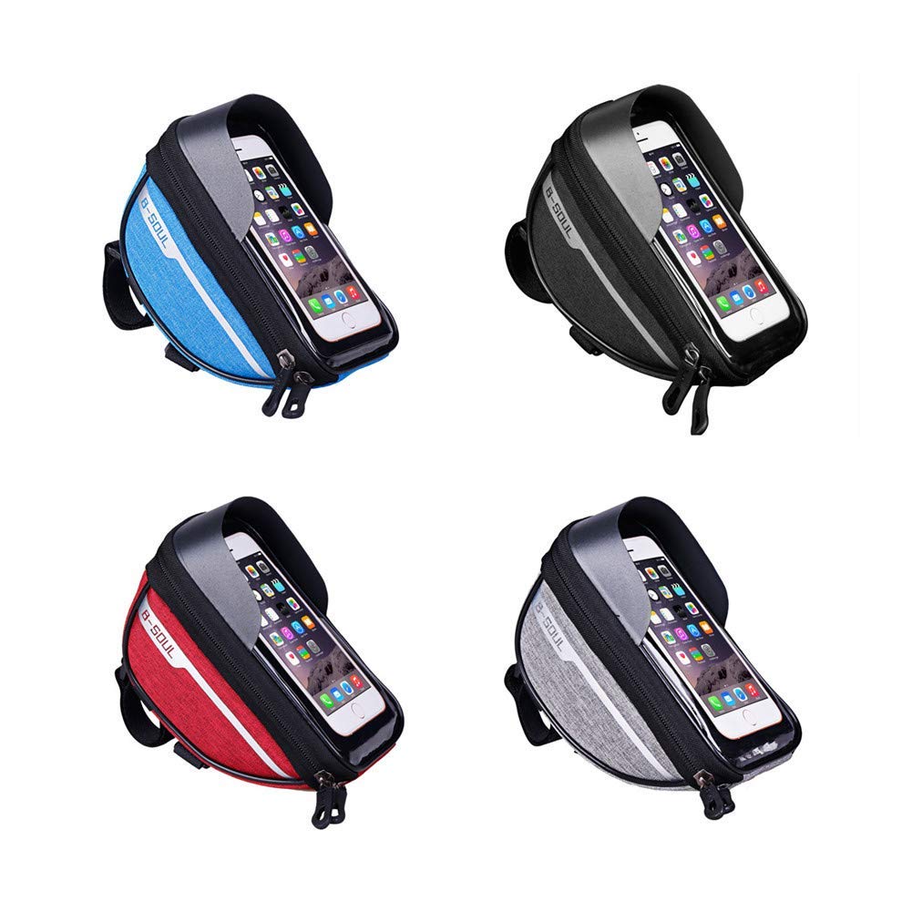 Bolsa de Manillar Bolsa de Cuadro de Bicicleta Impermeable Soporte de teléfono de Bicicleta Multifuncional con Pantalla táctil para Bicicleta de Carretera de montaña