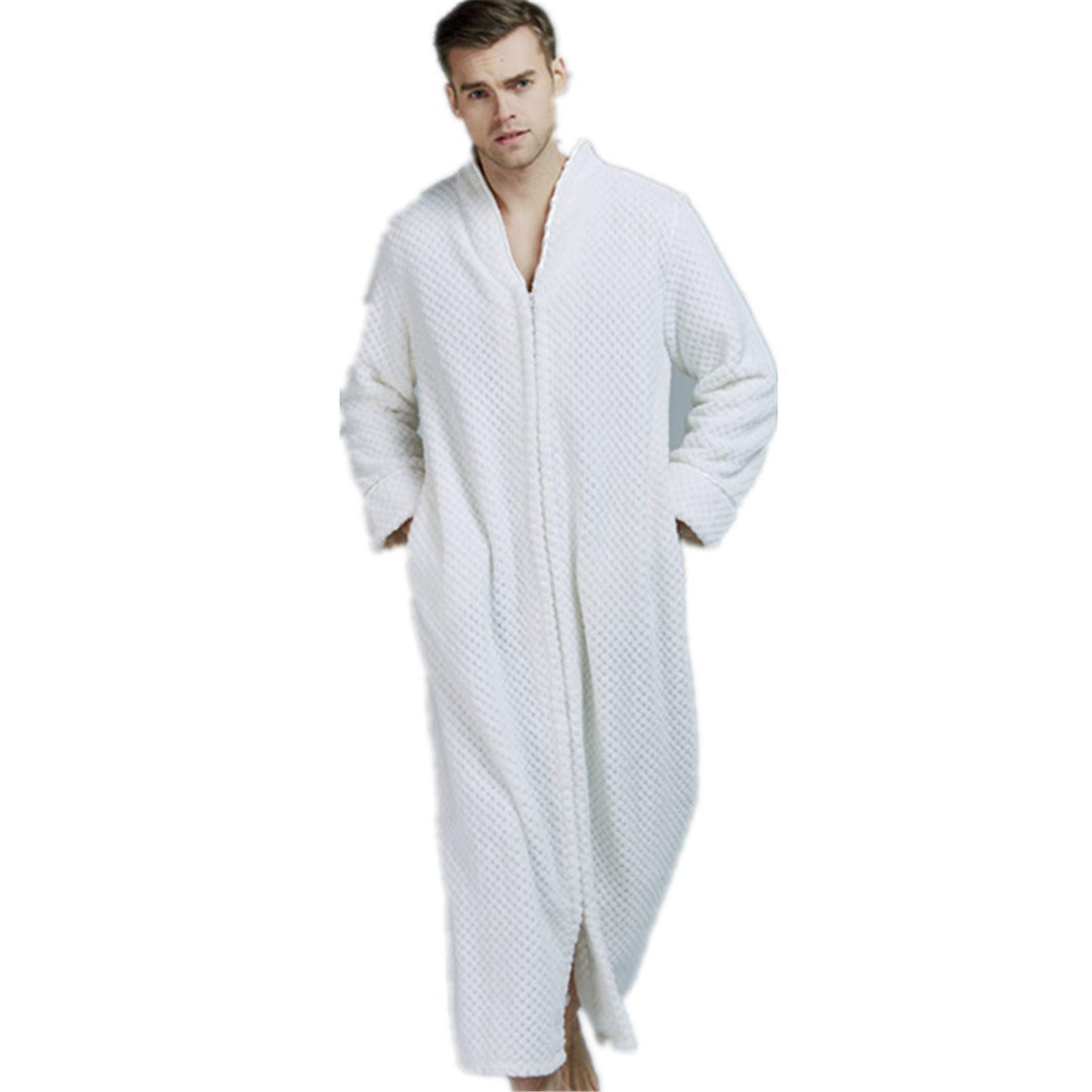 TXQHD Damska męska piżama polarowa koszula nocna aksamitna PJ gruba bielizna nocna zimowa bielizna nocna Supersoft wydłużona bielizna nocna flanelowa 006 XL