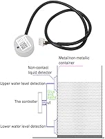 Vista 3 de Garosa Sensor de nivel de líquido, capacitivo sin contacto, puerto serie UART, DC 3.3-12V, para detección de nivel de tanque de agua, control