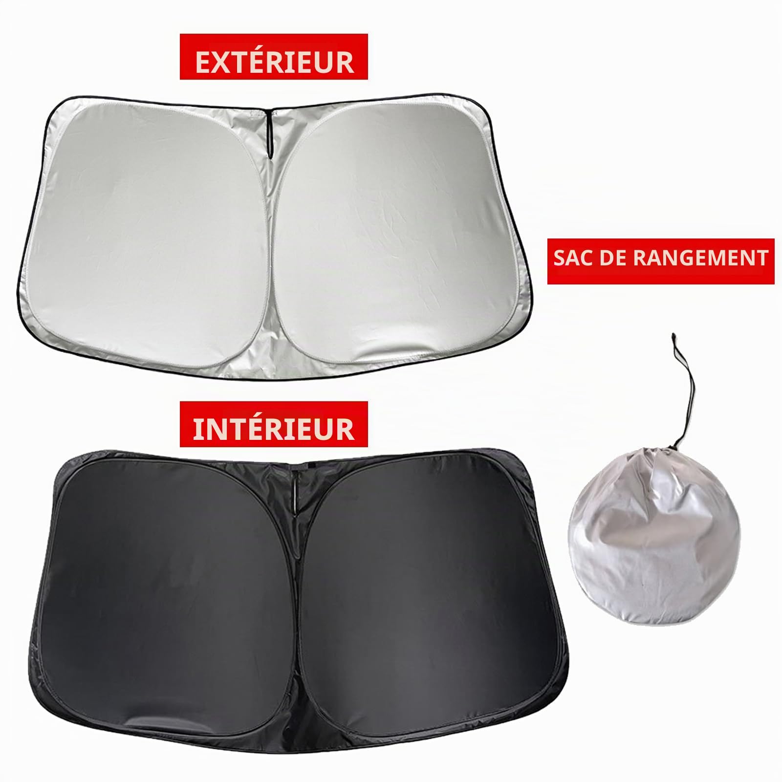 Pare Soleil Voiture Pare Brise Avant pour Tesla Model Y Model 3 2019-2026, Pare-Soleil Pliable pour Tesla Model 3/Y,Pare-Brise Soleil Voiture Intérieur, Anti UV et la Chaleur avec Sac