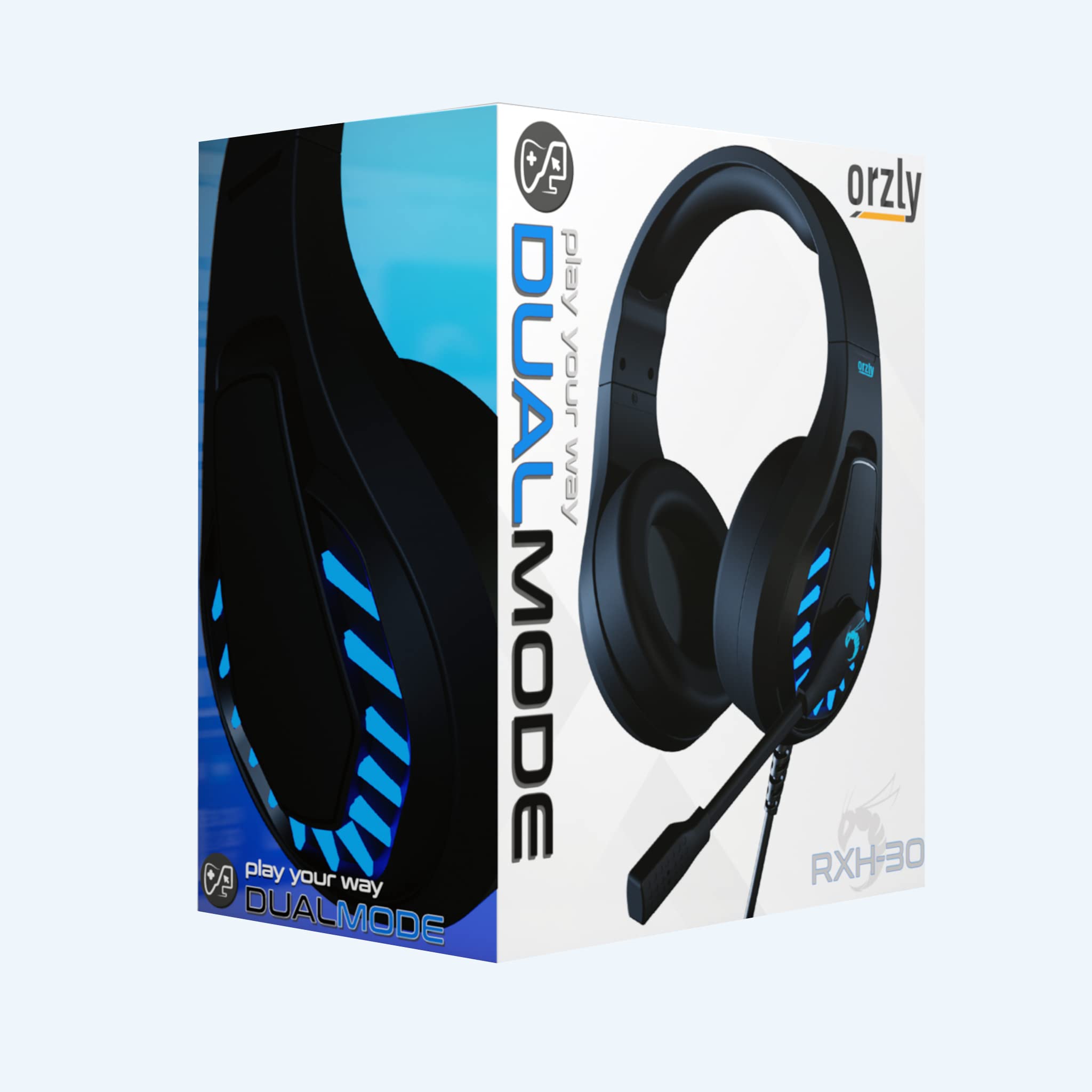 Orzly Gaming Headset for PC and Gaming Consoles compatible with PS5, PS4, XBOX SERIES X | S, XBOX ONE & Steam Deck with noise cancelling mic - RXH-30 Abyss Edition GIFT BOX Edition — view 2