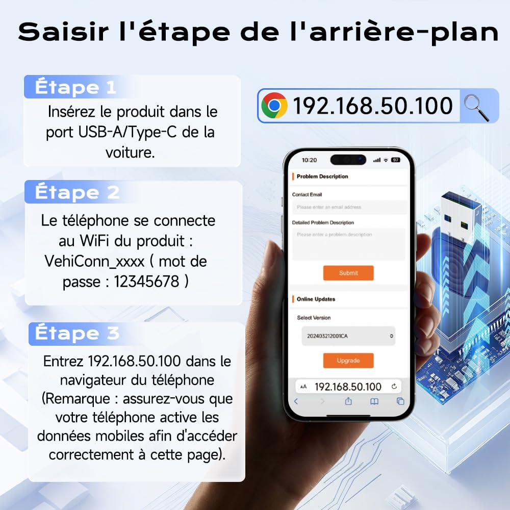 Carlinkit Mini Ultra Adaptateur sans fil CarPlay & Android Auto – Dongle Plug & Play pour iPhone & Android, Convertit câblé en sans fil, USB-A/USB-C, compatible avec les voitures OEM câblées