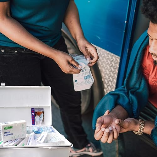 Miniatura 5 de Kit de emergencia de primeros auxilios para emergencias menores compatible con ANSI Funda de plástico resistente a la intemperie