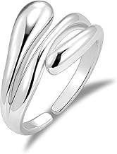 ALEXCRAFT Women's Ring, Chunky Adjustable Rings, Men's Wide Ring, Gold/Silver Hypoallergenic, Stainless Steel, Thick Friendship Rings, Gift for Girlfriend