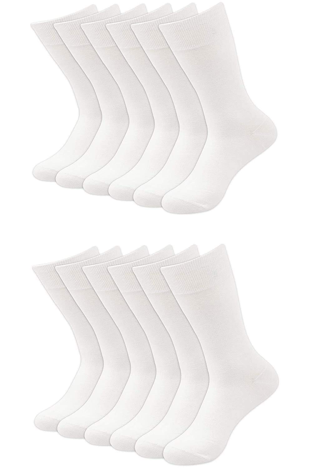 Men's and Boy's White Premium Full Length Socks, Mid Calf Length Socks, Formal Socks, Office Socks (Pack of 12 Pairs)-image-31