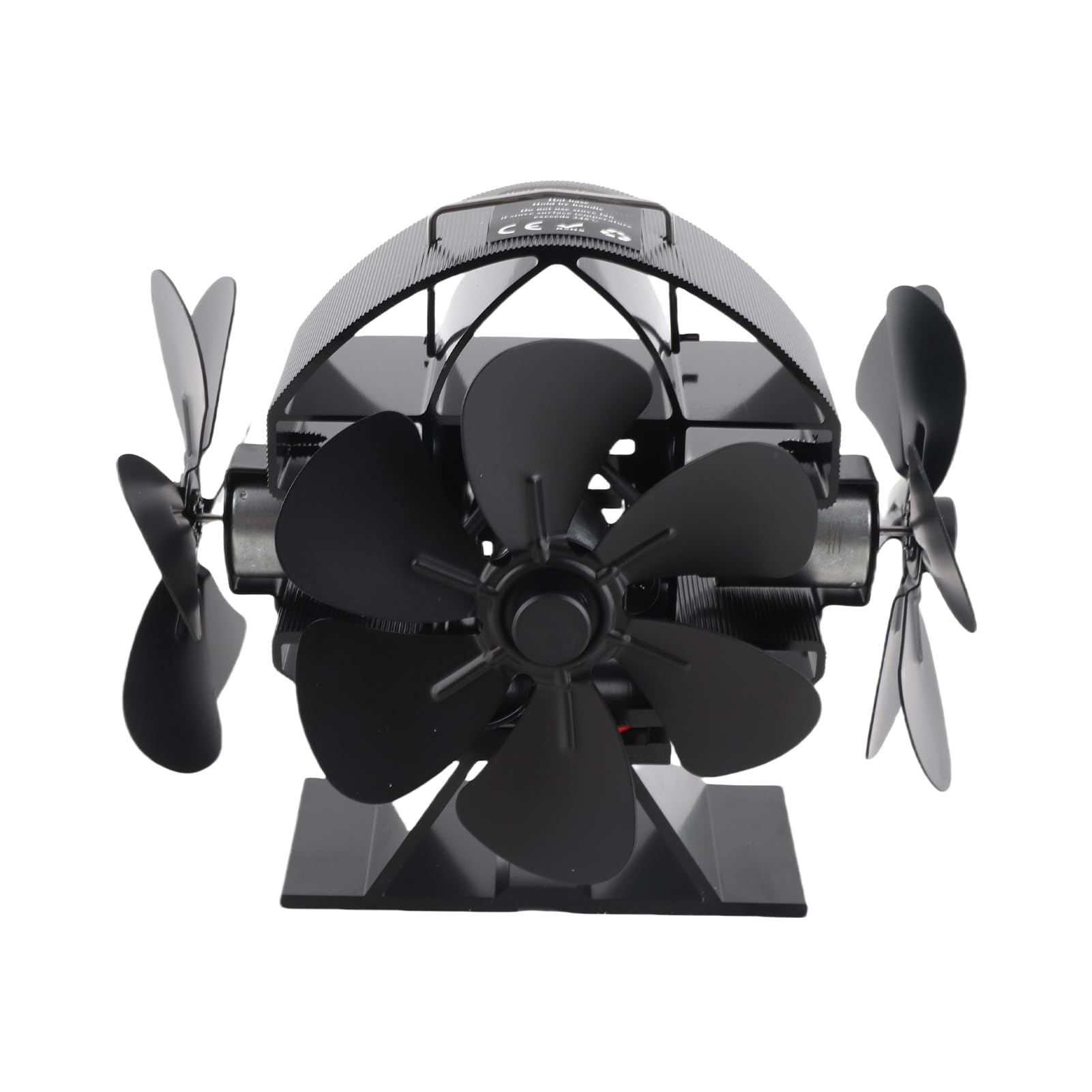 Ventilador de Estufa Accionado por Calor, 3 Cabezales, 18 Aspas, Ventilador para Chimenea con Flujo de Aire Gran Angular de 270° con Cubierta Protectora y Asa, Diseño Ecológico sin